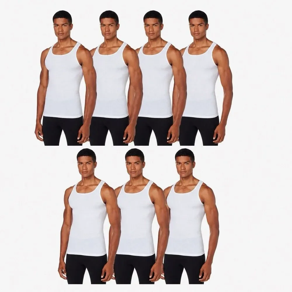 7-Pack Hanes Men's ComfortBlend Tank Small White